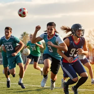 Collage of USCB Sand Sharks athletes in action
