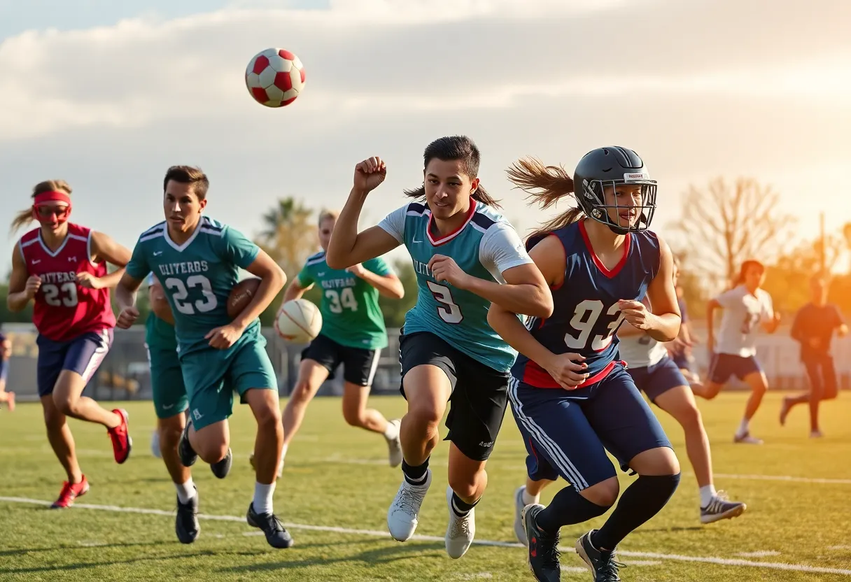 Collage of USCB Sand Sharks athletes in action