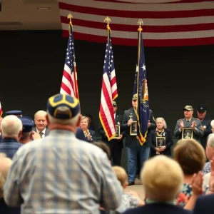 A ceremony honoring veterans at the American Legion Beaufort Post 207.