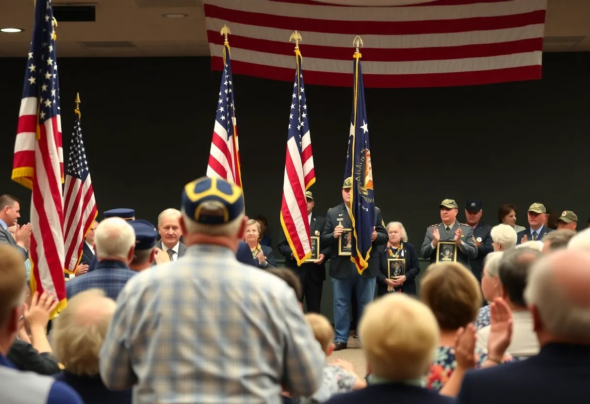 A ceremony honoring veterans at the American Legion Beaufort Post 207.