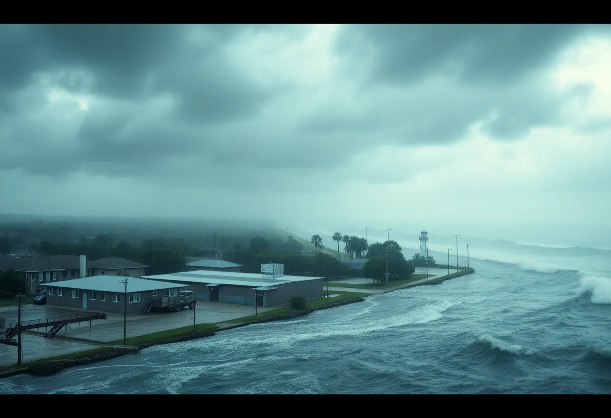 Winds and rain from the 1940 hurricane impacting Beaufort, South Carolina