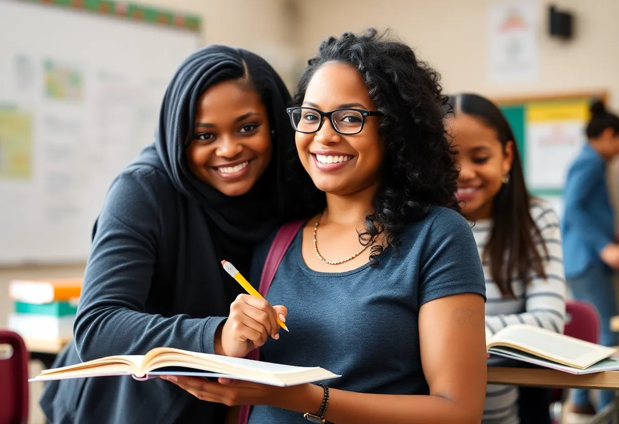 An inspiring school scene celebrating educational achievements.