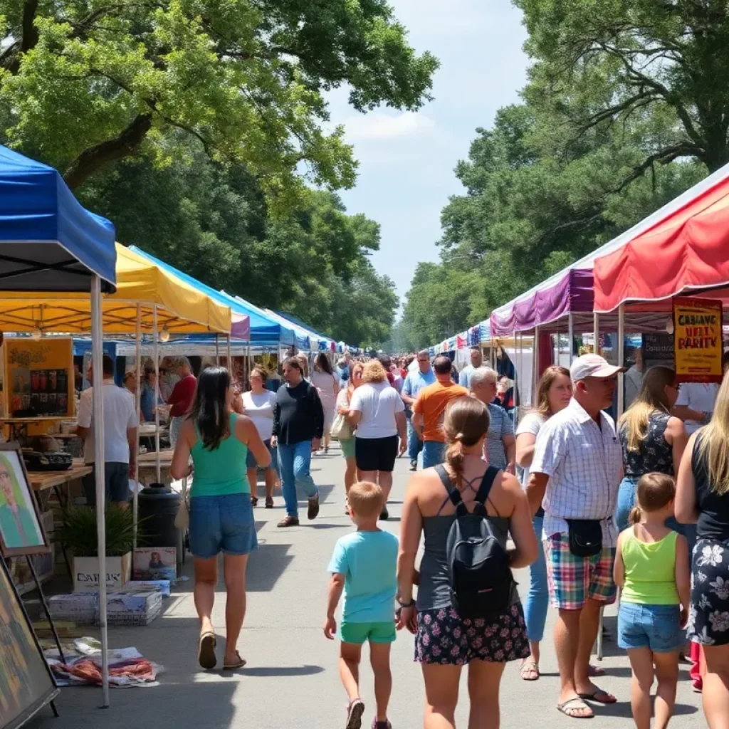 Families and local artists participating in community events in Beaufort.