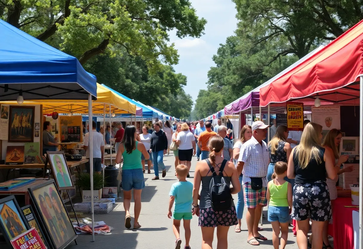 Families and local artists participating in community events in Beaufort.