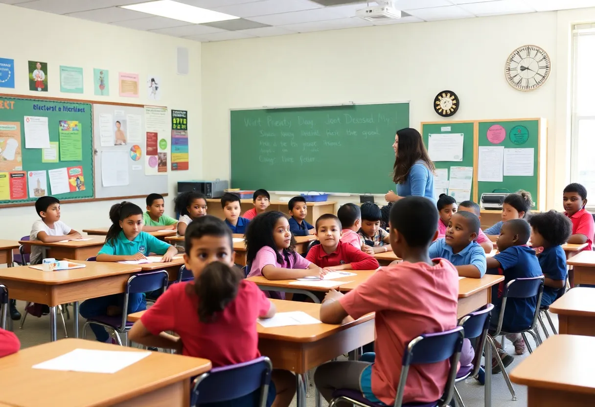 Engaged students learning in a Beaufort County classroom