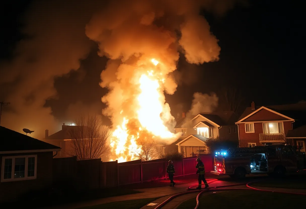 Firefighters responding to a structure fire in Beaufort County