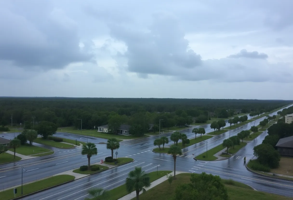 Flooded streets in Beaufort County during heavy rainfall