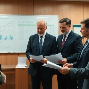 Interior view of Beaufort County government office with officials collaborating