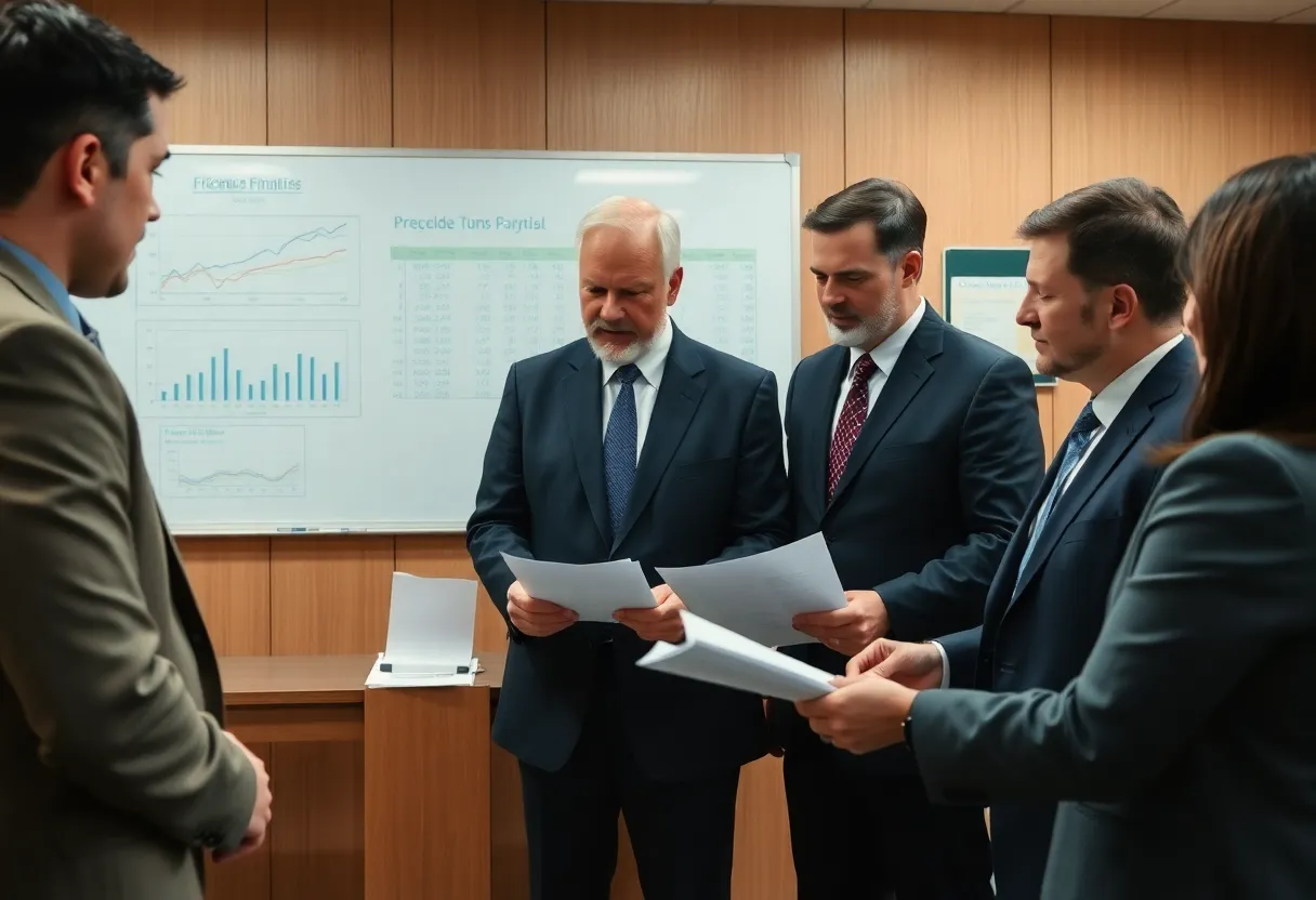Interior view of Beaufort County government office with officials collaborating