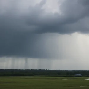 Dark storm clouds over Beaufort County with heavy rainfall