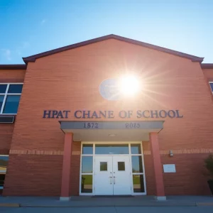 Exterior view of a Beaufort County school under the sun