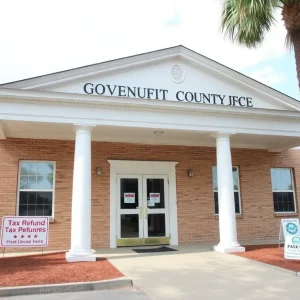 Beaufort County Tax Office building promoting property tax refunds