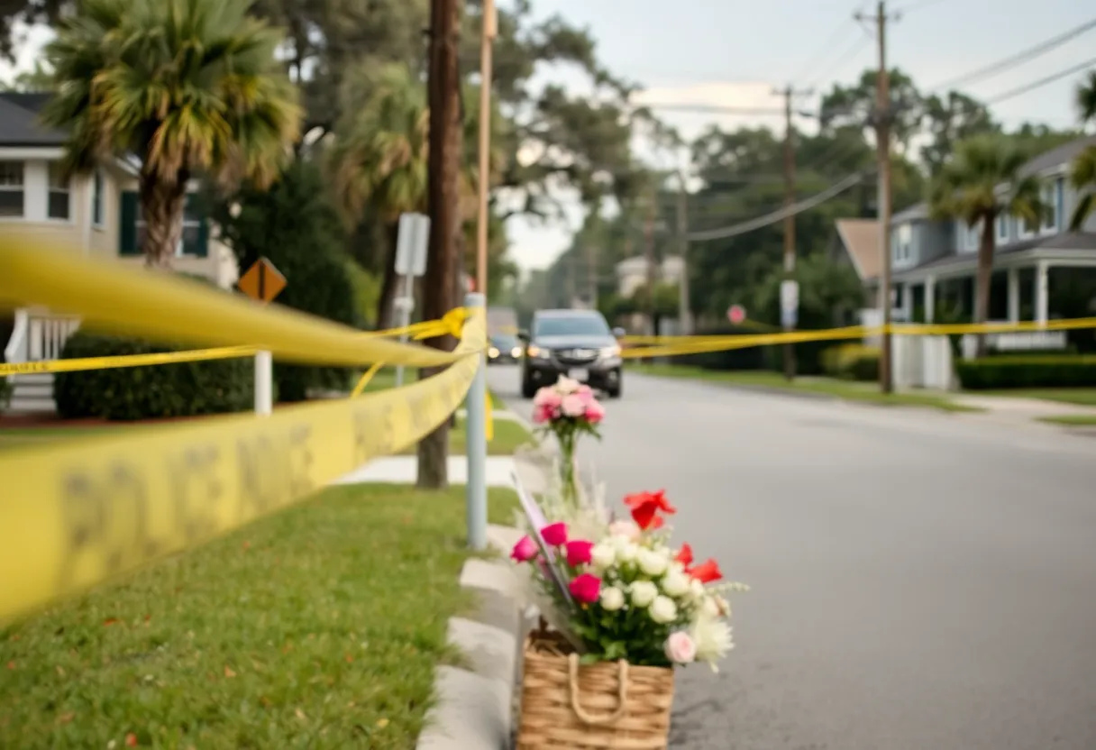 Memorial for a young victim of a drive-by shooting in Beaufort