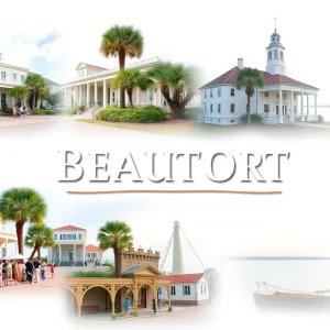 Collage illustrating Beaufort South Carolina's historical events
