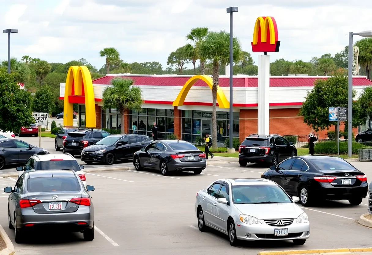 Police presence in parking lot of Beaufort McDonald's