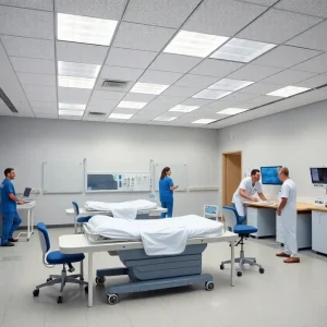 Interior of the new nursing training facility at Beaufort Memorial Hospital.