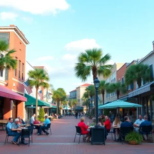 Downtown Beaufort SC featuring local businesses