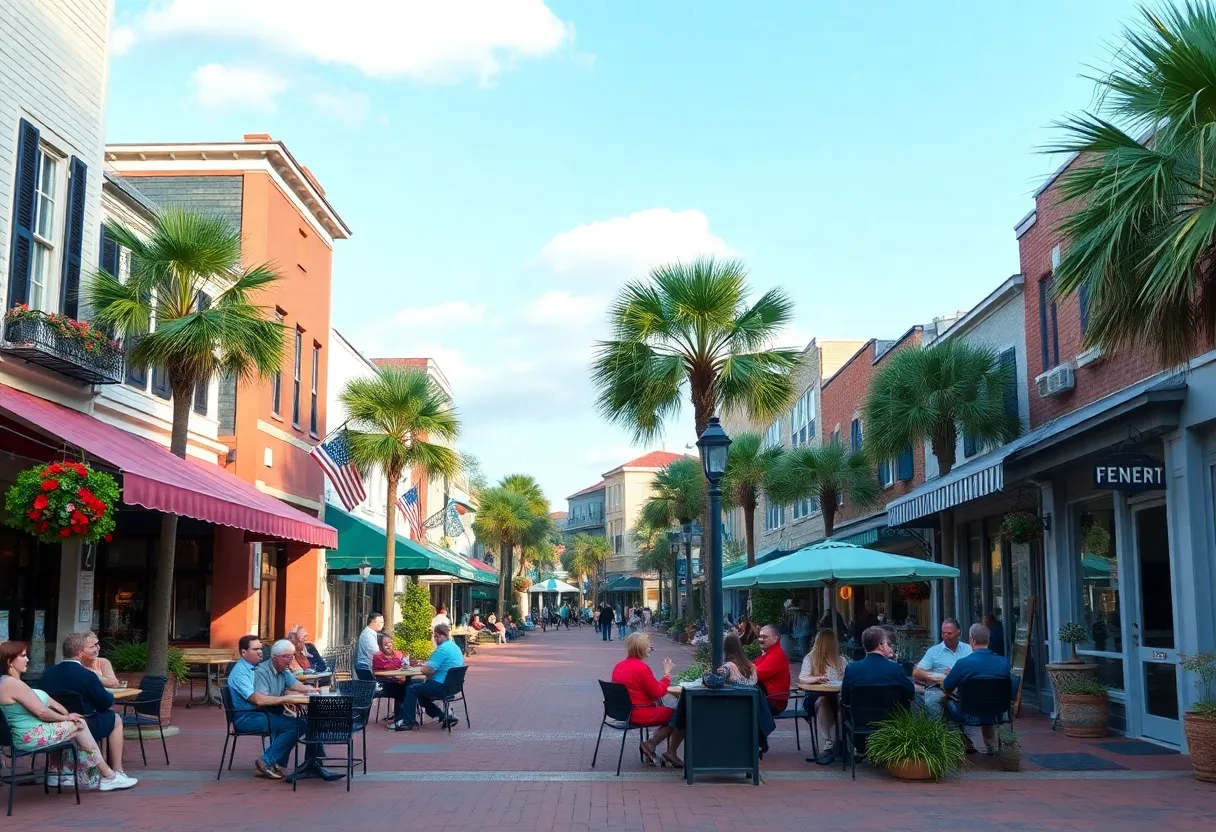 Downtown Beaufort SC featuring local businesses