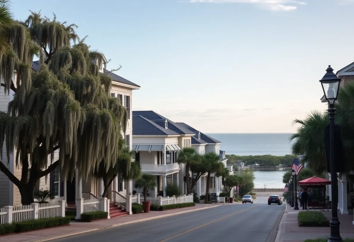 Historic mansions in Beaufort South Carolina with coastal views