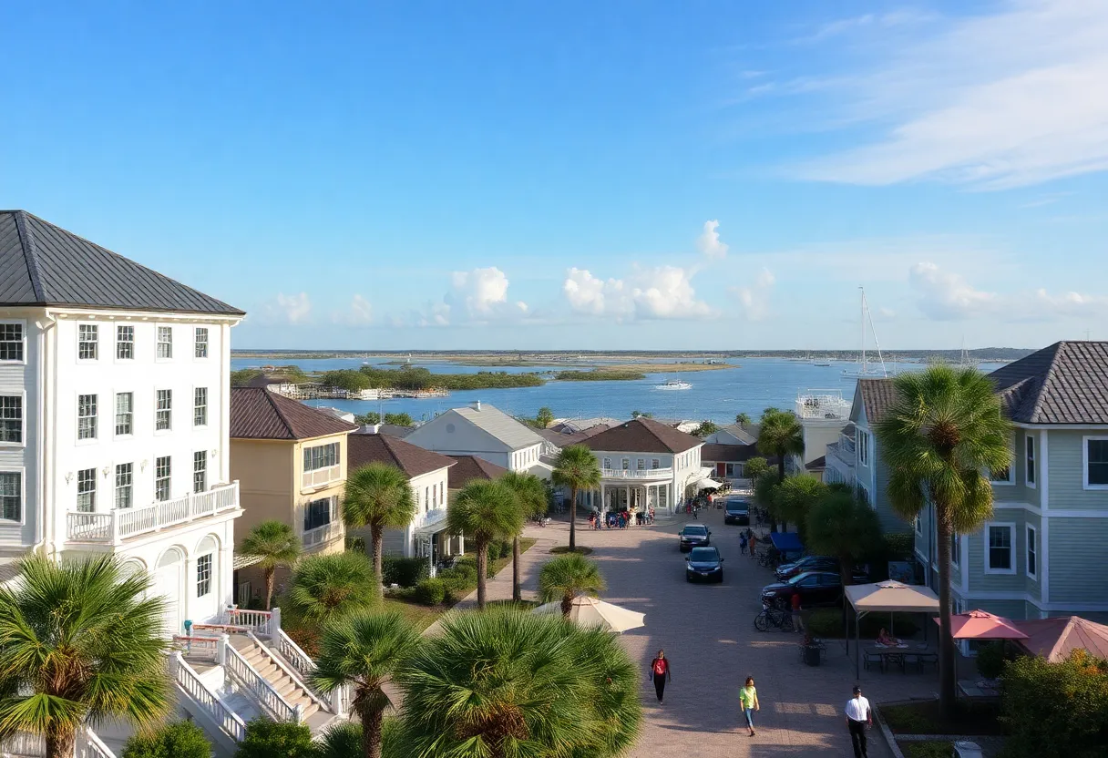 Scenic view of Beaufort South Carolina with historic buildings and coastal landscape