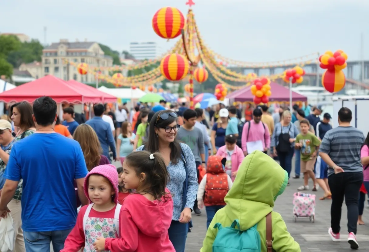 Families enjoying activities at the Beaufort Water Festival