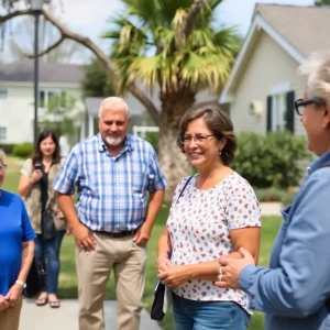 Community members engaging in safety awareness in Bluffton.