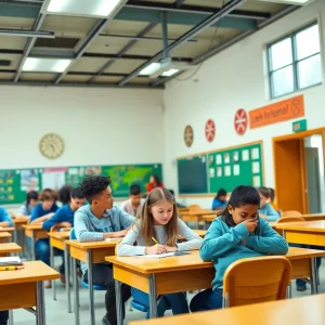 Students engaging in learning activities at Bluffton High School