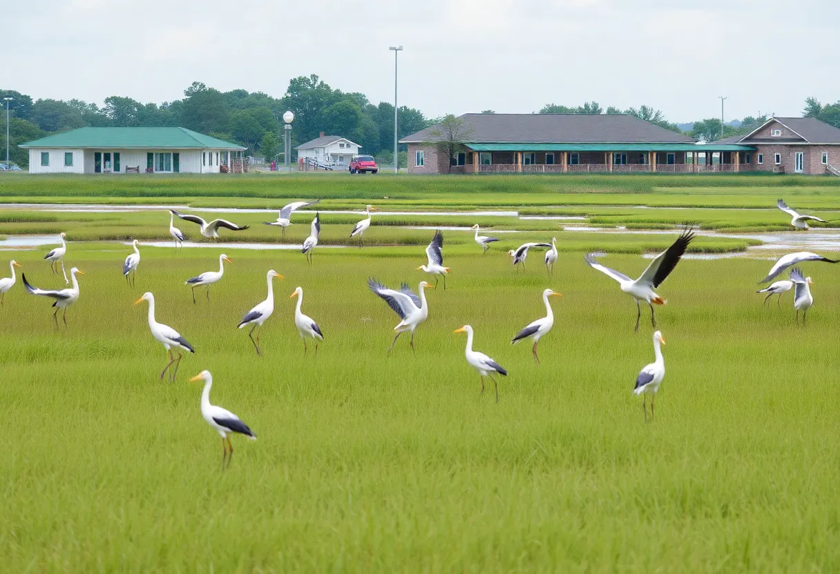 Carolina Bight Birding Center landscape with birds