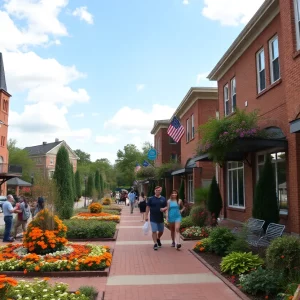 Vibrant scene of Clemson South Carolina with college and nature attractions