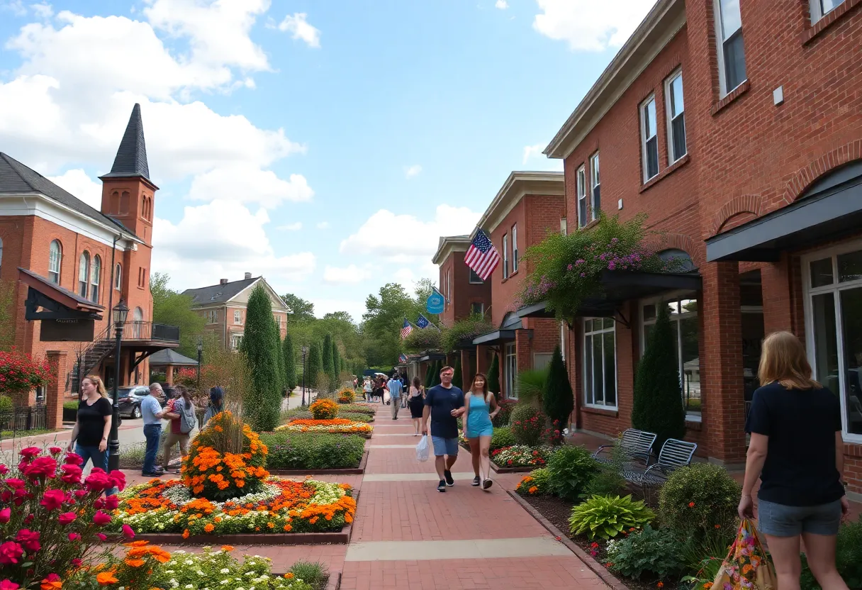 Vibrant scene of Clemson South Carolina with college and nature attractions