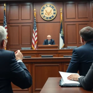 Courtroom scene related to Beaufort County strip search lawsuit