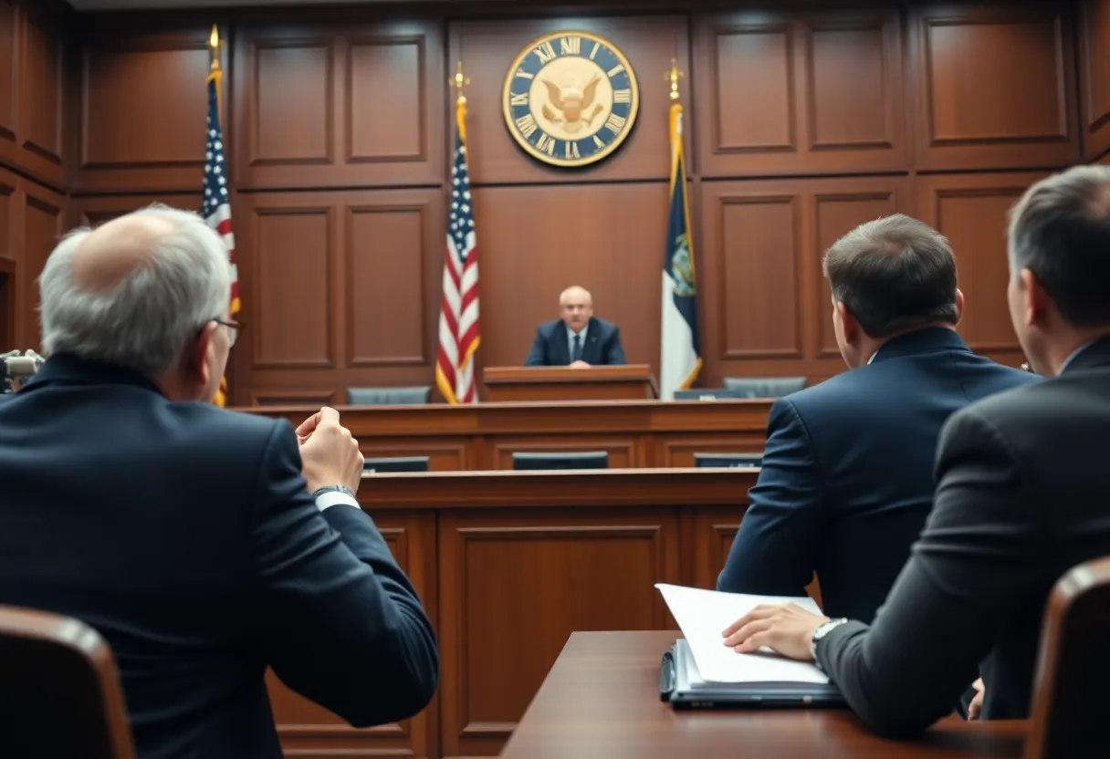 Courtroom scene related to Beaufort County strip search lawsuit