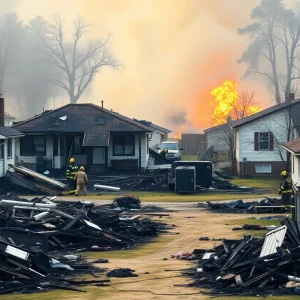 Devastated homes on Fripp Island after fire