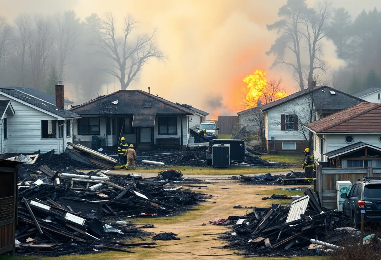 Devastated homes on Fripp Island after fire