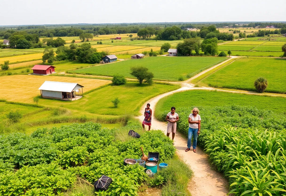 Community members celebrating Gullah heritage through music and agriculture