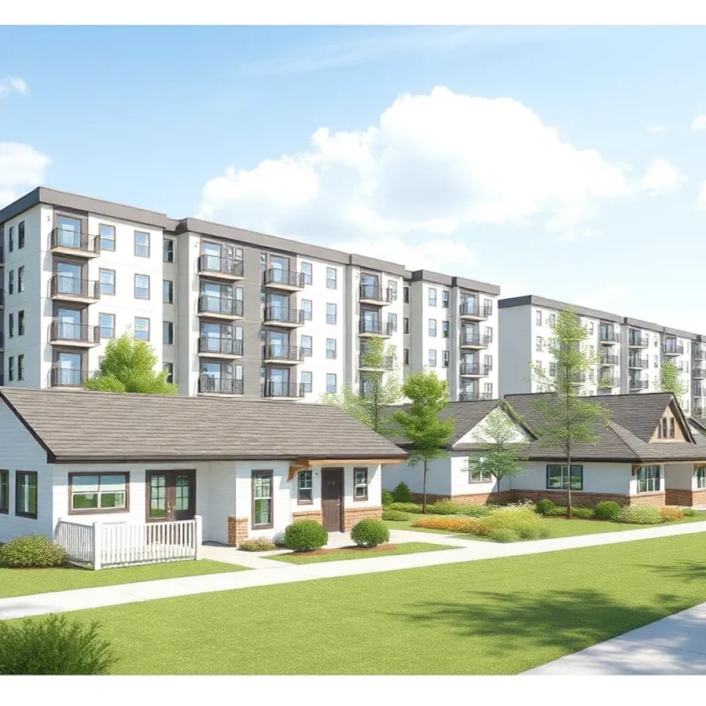 Conceptual design of Hope Village Inn with housing units for veterans