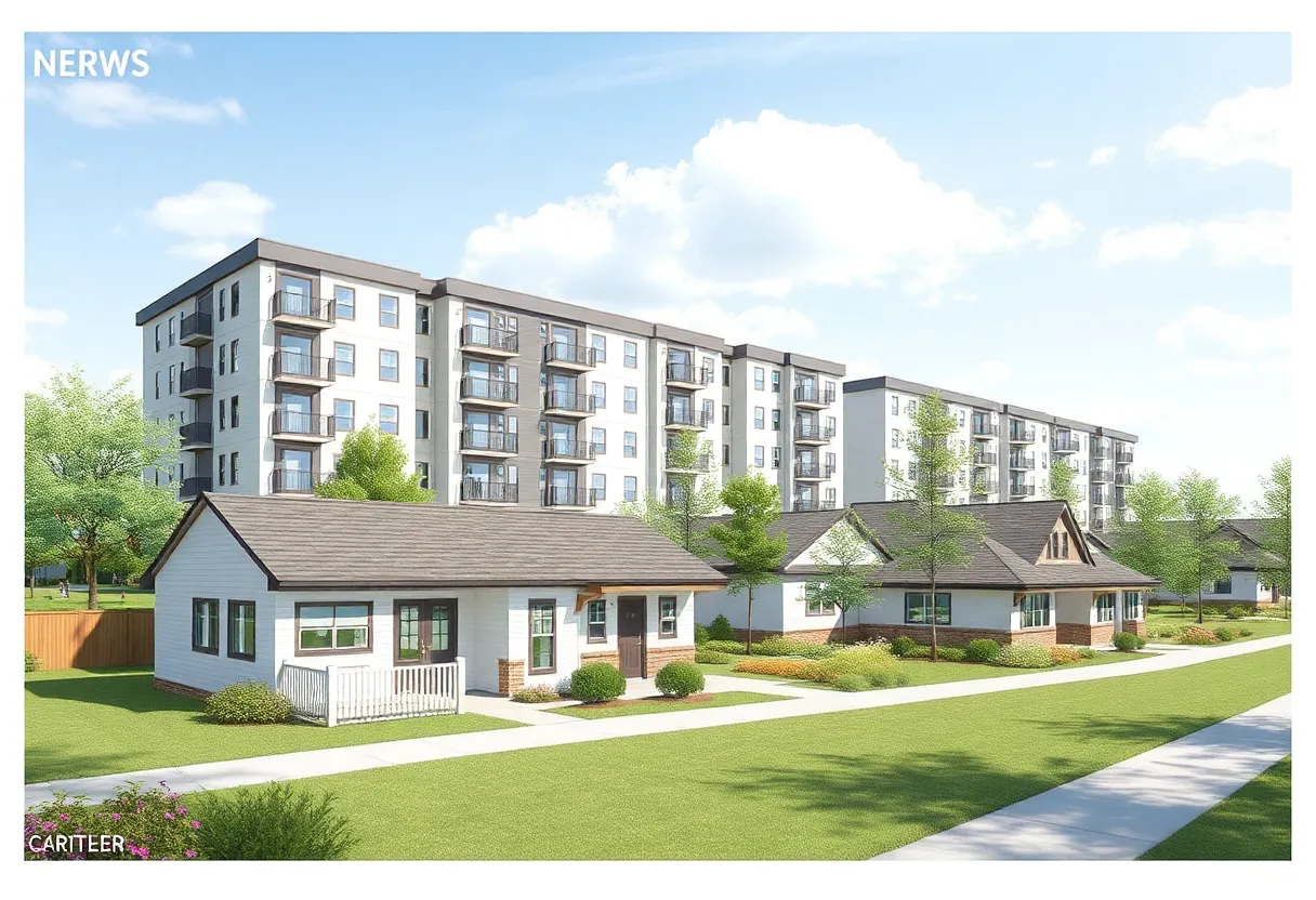 Conceptual design of Hope Village Inn with housing units for veterans