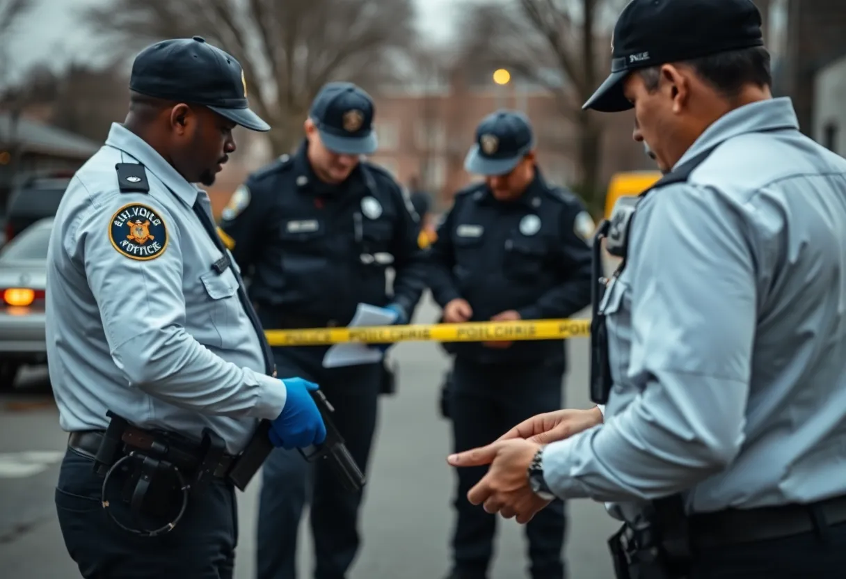 Law enforcement officers conducting an investigation in Port Royal