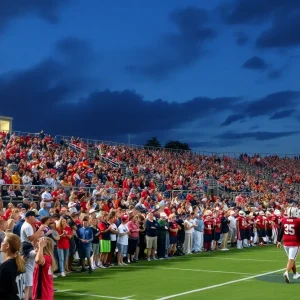 Richmond Hill High School football game with fans cheering