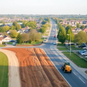 Construction site for road improvements in Beaufort County