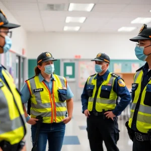 Illustration of school safety measures and vigilance