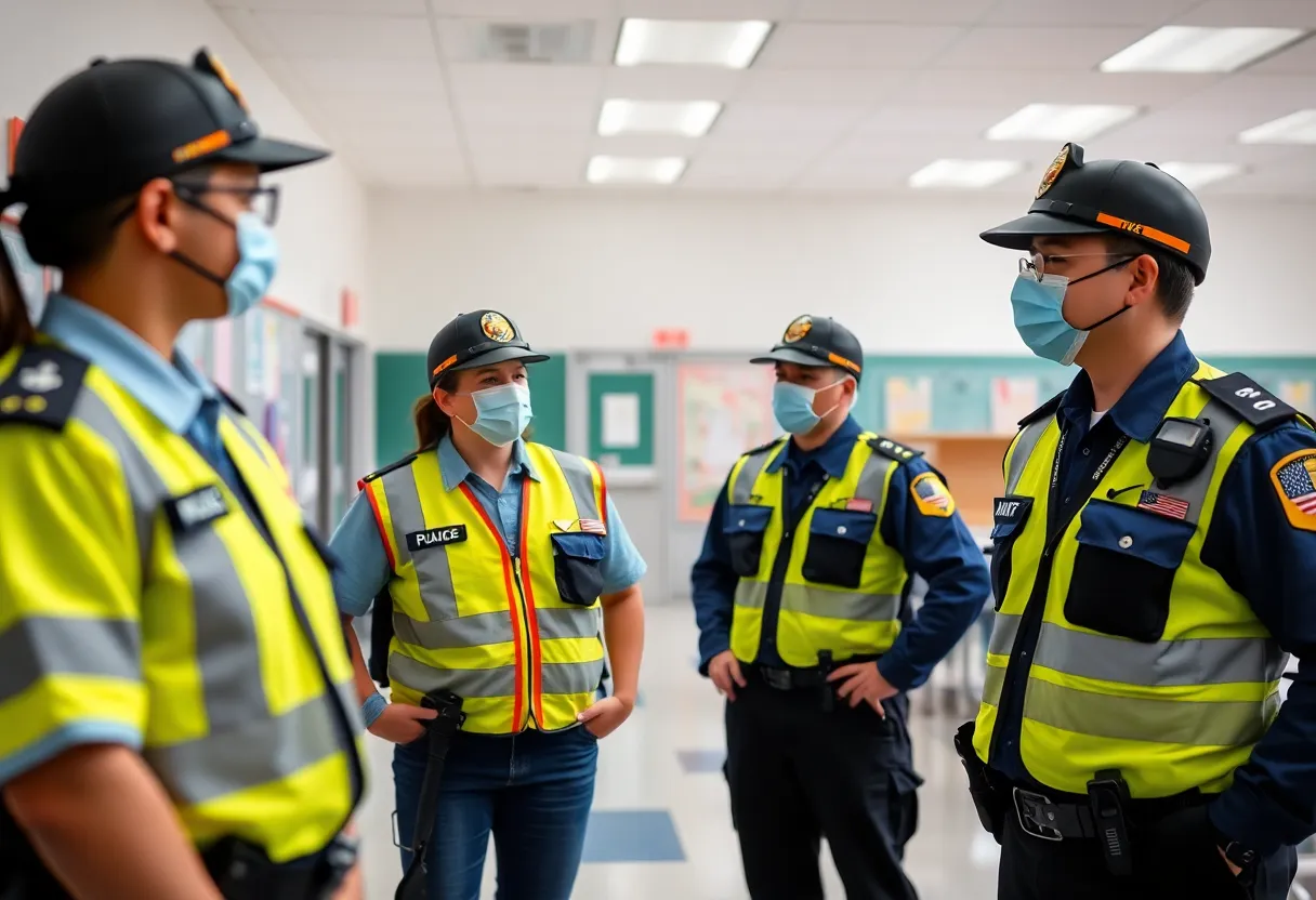 Illustration of school safety measures and vigilance