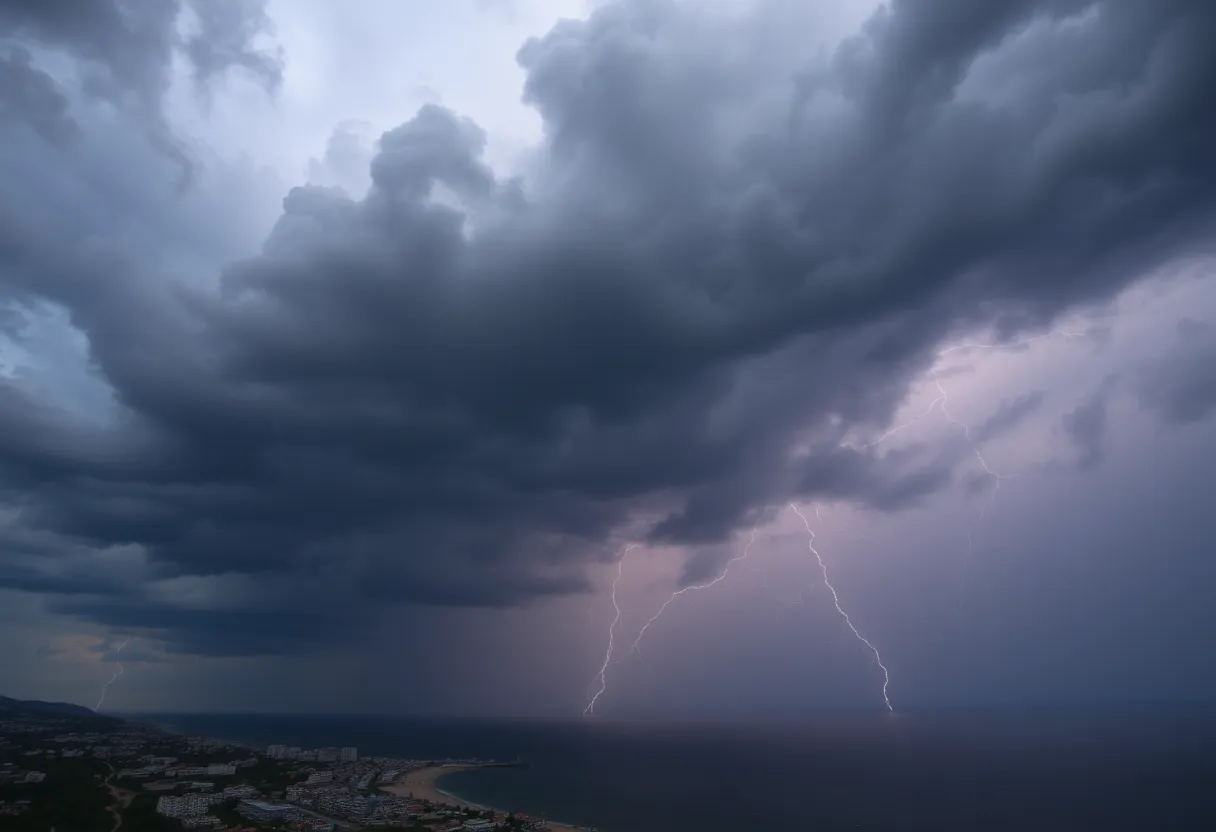 Thunderstorm clouds over Beaufort, SC