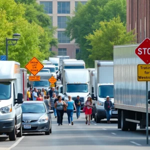 Traffic and students moving in at USCB campus