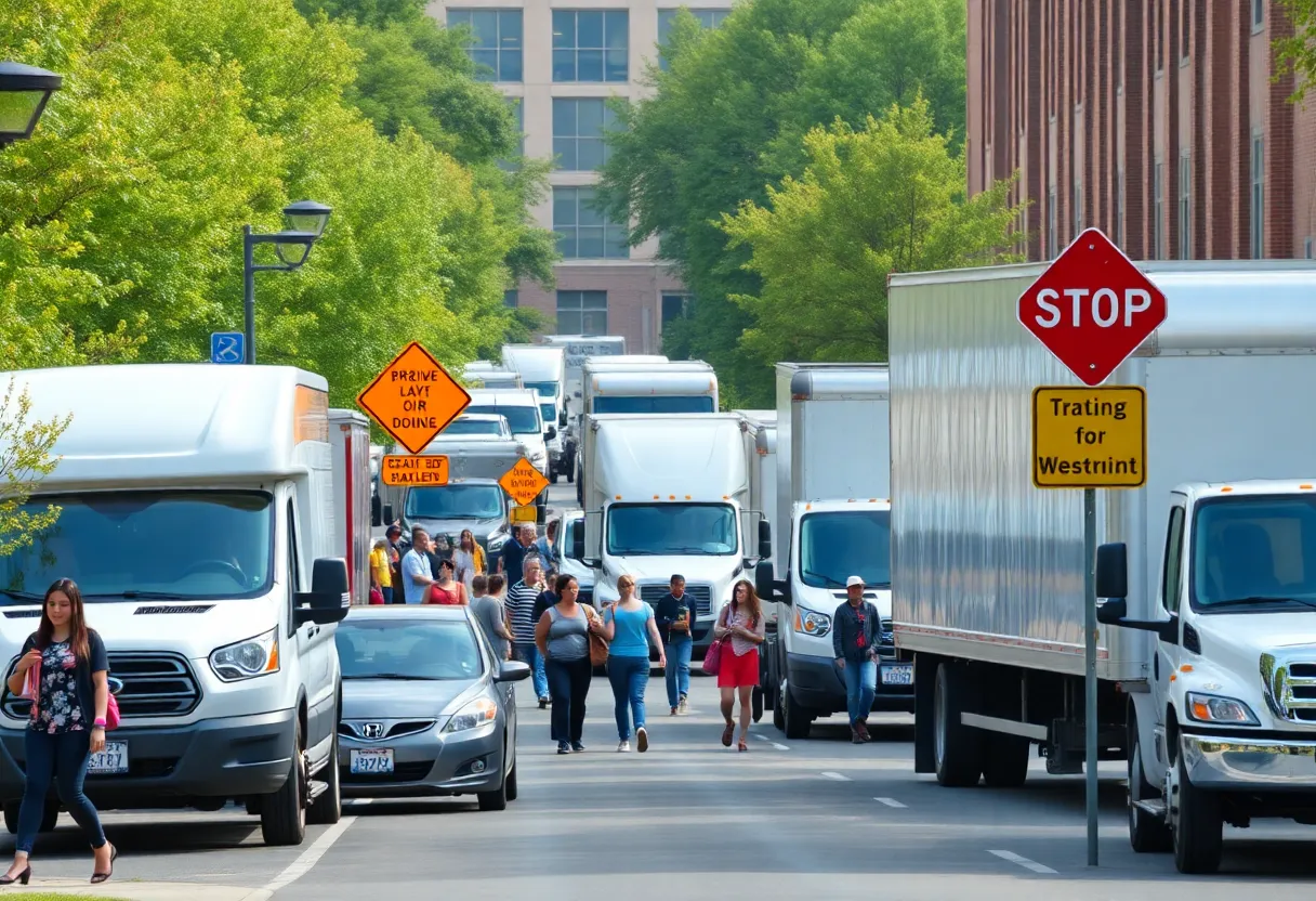 Traffic and students moving in at USCB campus