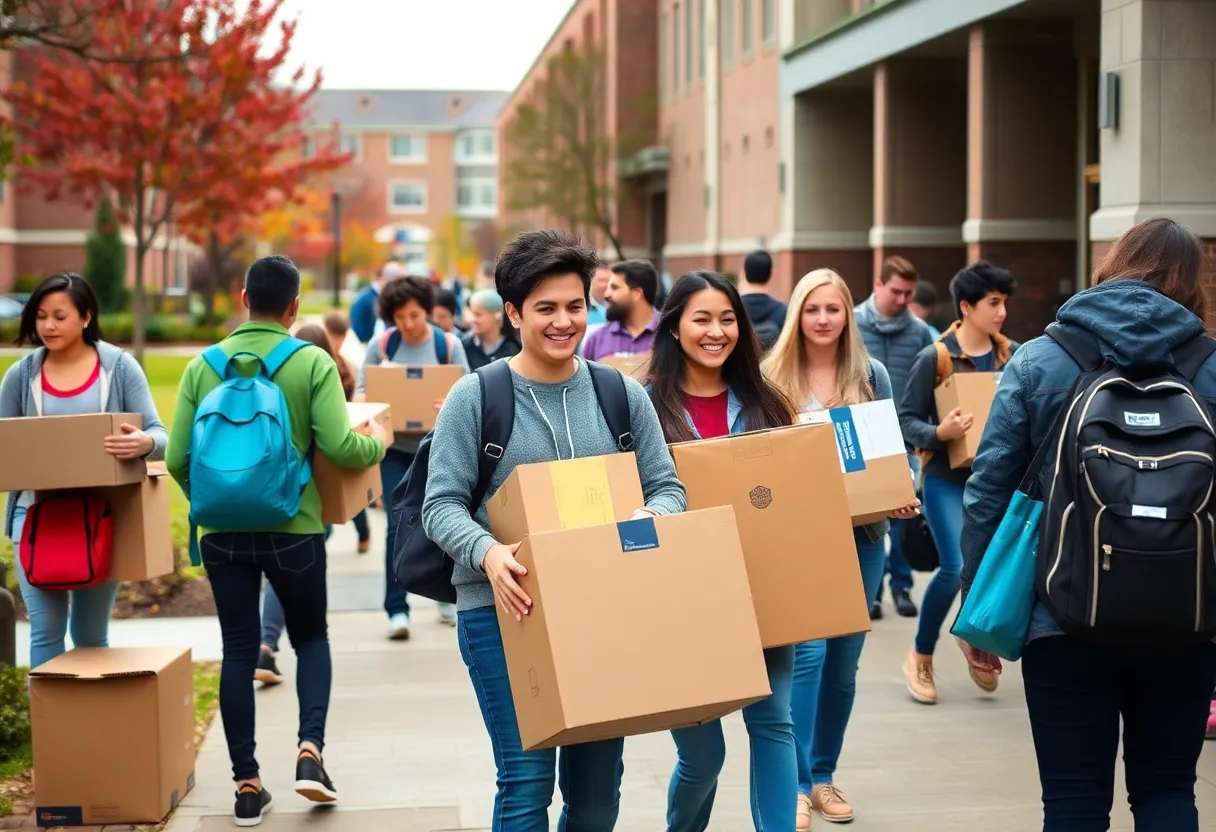 Students and families busy during university move-in weekend