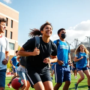 University of South Carolina Beaufort athletes celebrating NCAA Division II membership