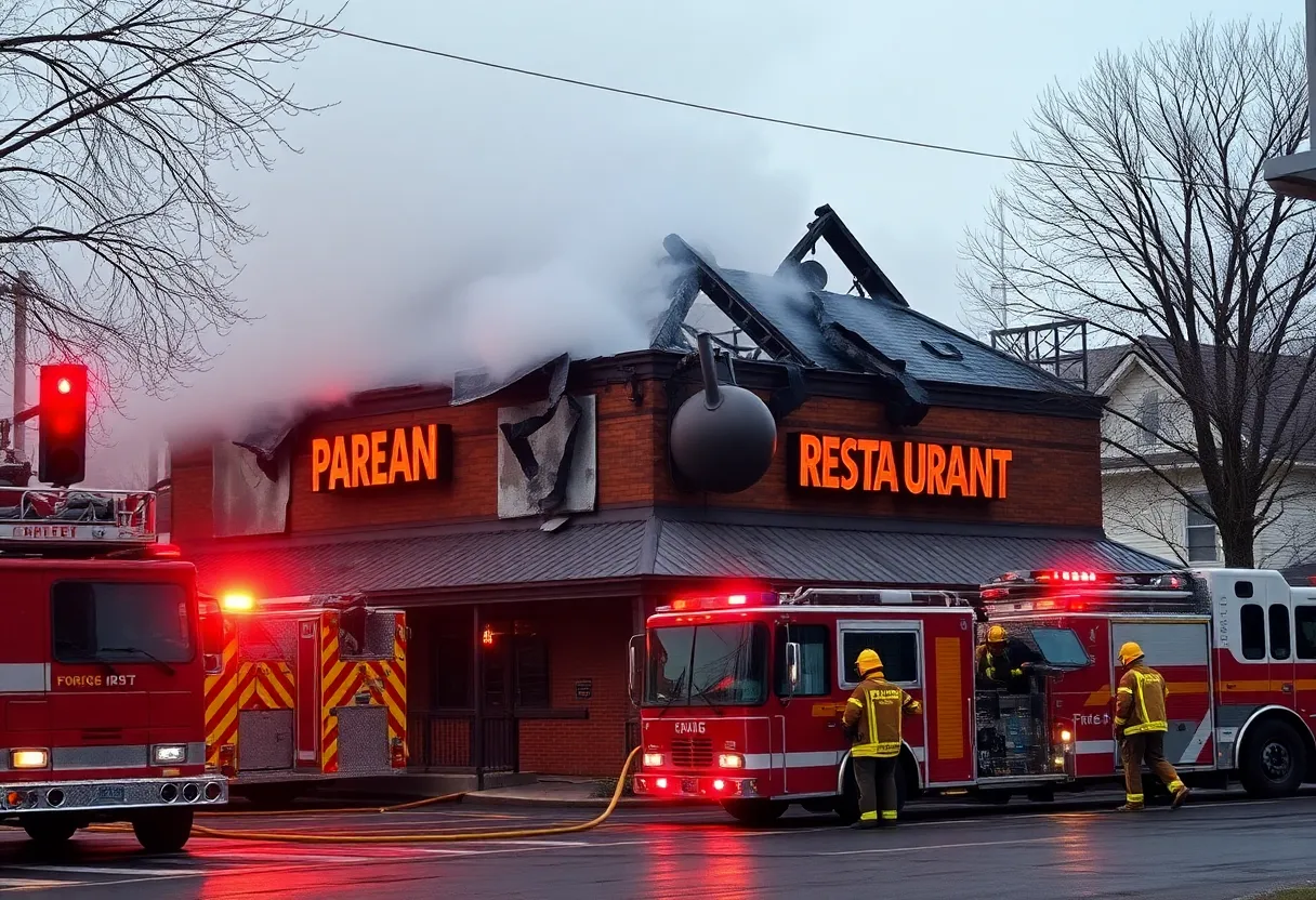 Damaged Wing Stop restaurant in Beaufort after fire incident