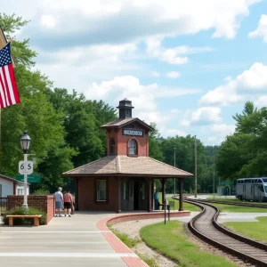 Scenic view of Yemassee, South Carolina with railway station