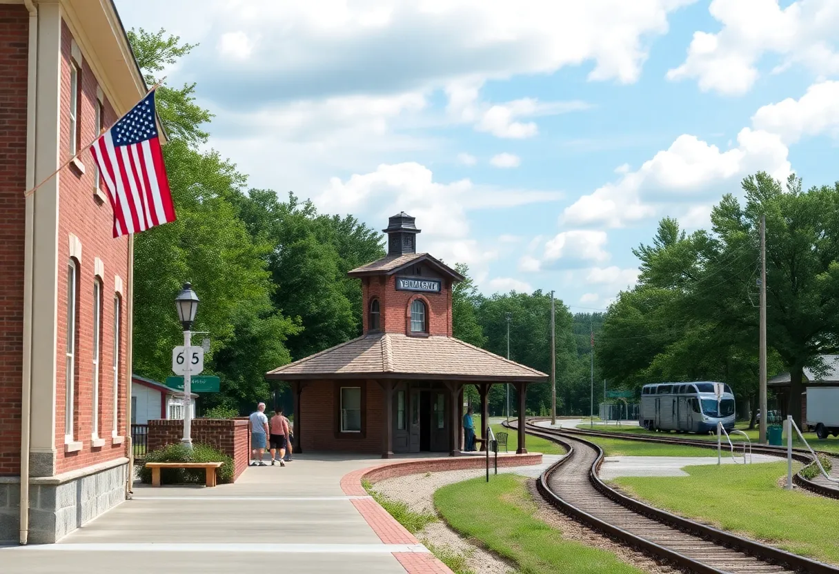 Scenic view of Yemassee, South Carolina with railway station